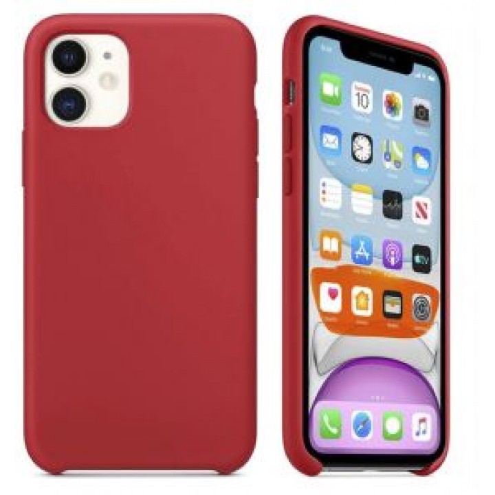 Iphone 11 silikonski ovitek/etui temno rdeč