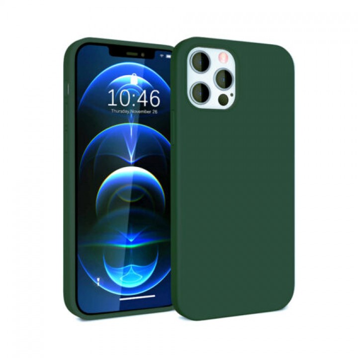 Iphone 12 mini silikonski ovitek/etui temno zelen